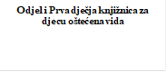 Odjel i Prva dječja knjižnica za djecu oštećena vida
                                                  

